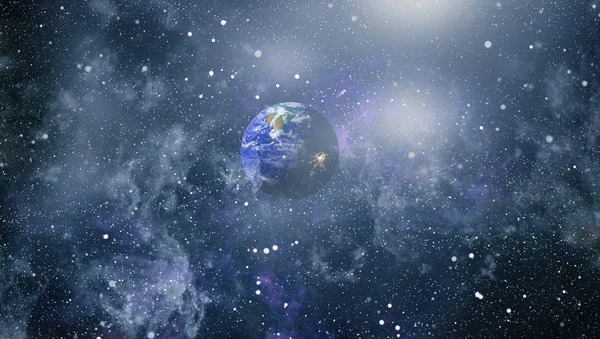 우주에 있는 지구와 은하입니다. 공상 과학 예술. NASA 가 제공 한 이형상의 요소들. — 스톡 사진