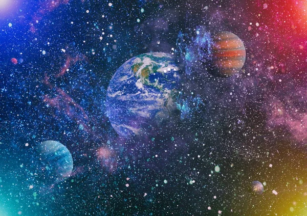 太空中的行星、恒星和星系显示出太空探索的美丽。美国航天局提供的要素 — 图库照片