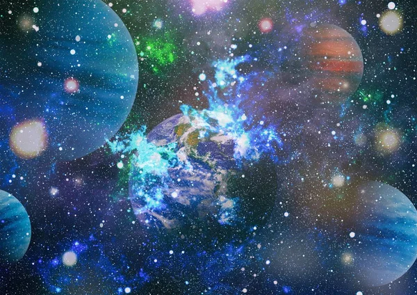 Планеты, звезды и галактики в космосе, показывающие красоту освоения космоса. Элементы, обставленные НАСА — стоковое фото