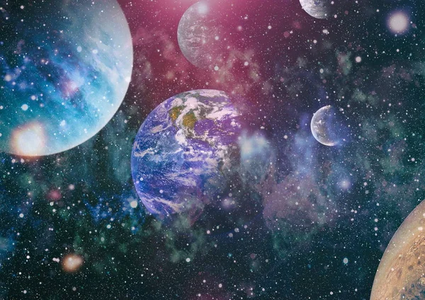 Planetas, estrellas y galaxias en el espacio exterior que muestran la belleza de la exploración espacial. Elementos proporcionados por la NASA —  Fotos de Stock