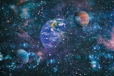 Uzay yörüngesindeki Dünya gezegeni, yörüngeden gezegenimiz. Nasa tarafından döşenmiş bu görüntü