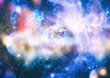 Uzay yörüngesindeki Dünya gezegeni, yörüngeden gezegenimiz. Nasa tarafından döşenmiş bu görüntü