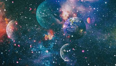 Uzay yörüngesindeki Dünya gezegeni, yörüngeden gezegenimiz. Nasa tarafından döşenmiş bu görüntü