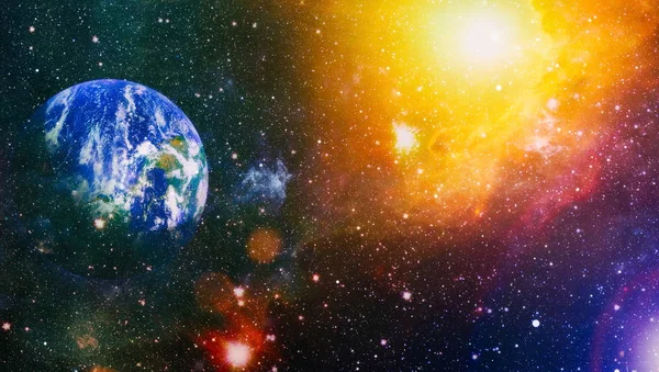 Planeta Terra a partir da visão orbital do espaço, o nosso planeta a partir da órbita. Esta imagem fornecida pela NASA — Fotografia de Stock