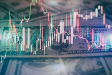 Pazar Analizi 'nin de dahil olduğu bir monitördeki veriler. Grafikler, diyagramlar, finansal rakamlar. Forex çizelgesi.