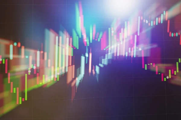 data on a monitor which including of Market Analyze. Bar graphs, Diagrams, financial figures. Forex chart.