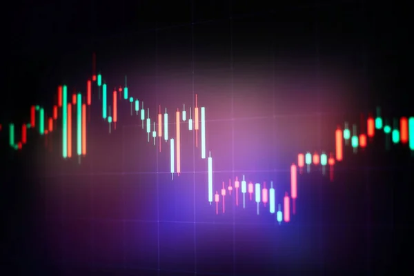 data on a monitor which including of Market Analyze. Bar graphs, Diagrams, financial figures. Forex chart.