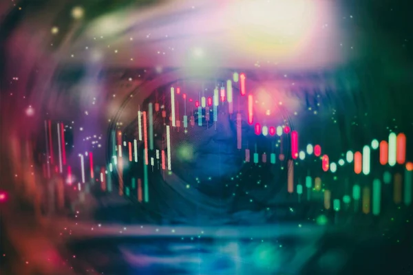 Finanční údaje na monitoru, který zahrnuje analýzu trhu. Pruhové grafy, diagramy, finanční údaje. Diagram Forex. — Stock fotografie