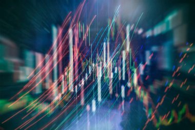 Borsa yatırım ticaret mum çubuk grafik grafik. Forex grafik grafik dijital ekran üzerinde.
