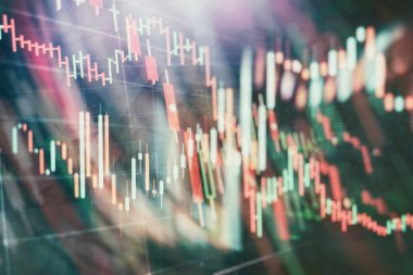 Borsa yatırım ticaret mum çubuk grafik grafik. Forex grafik grafik dijital ekran üzerinde.