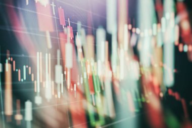 Borsa yatırım ticaret mum çubuk grafik grafik. Forex grafik grafik dijital ekran üzerinde.