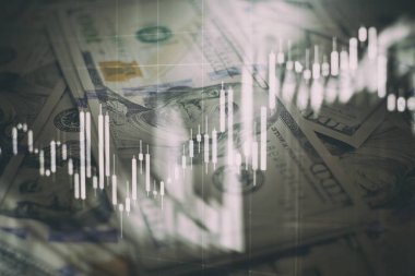 Pazar Analizi 'nin de dahil olduğu bir monitördeki veriler. Grafikler, diyagramlar, finansal rakamlar. Forex çizelgesi.