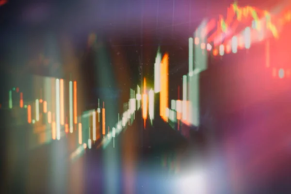 Candle stick graph chart of stock market investment trading. The Forex graph chart on the digital screen.