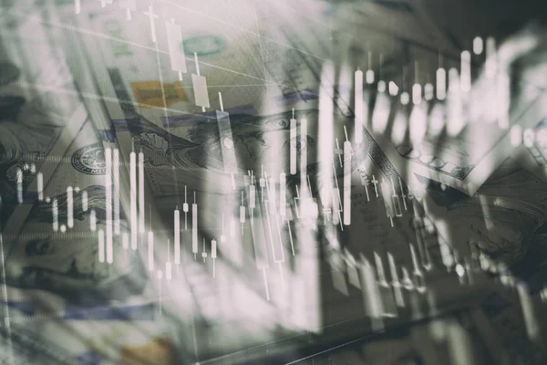 Candle stick graph chart of stock market investment trading. The Forex graph chart on the digital screen.