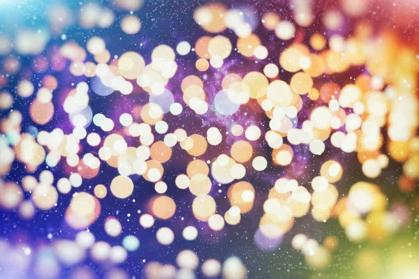 Fundo de luz de Natal. Fundo brilhante de férias. Contexto desfocado com estrelas cintilantes. Bokeh desfocado. — Fotografia de Stock