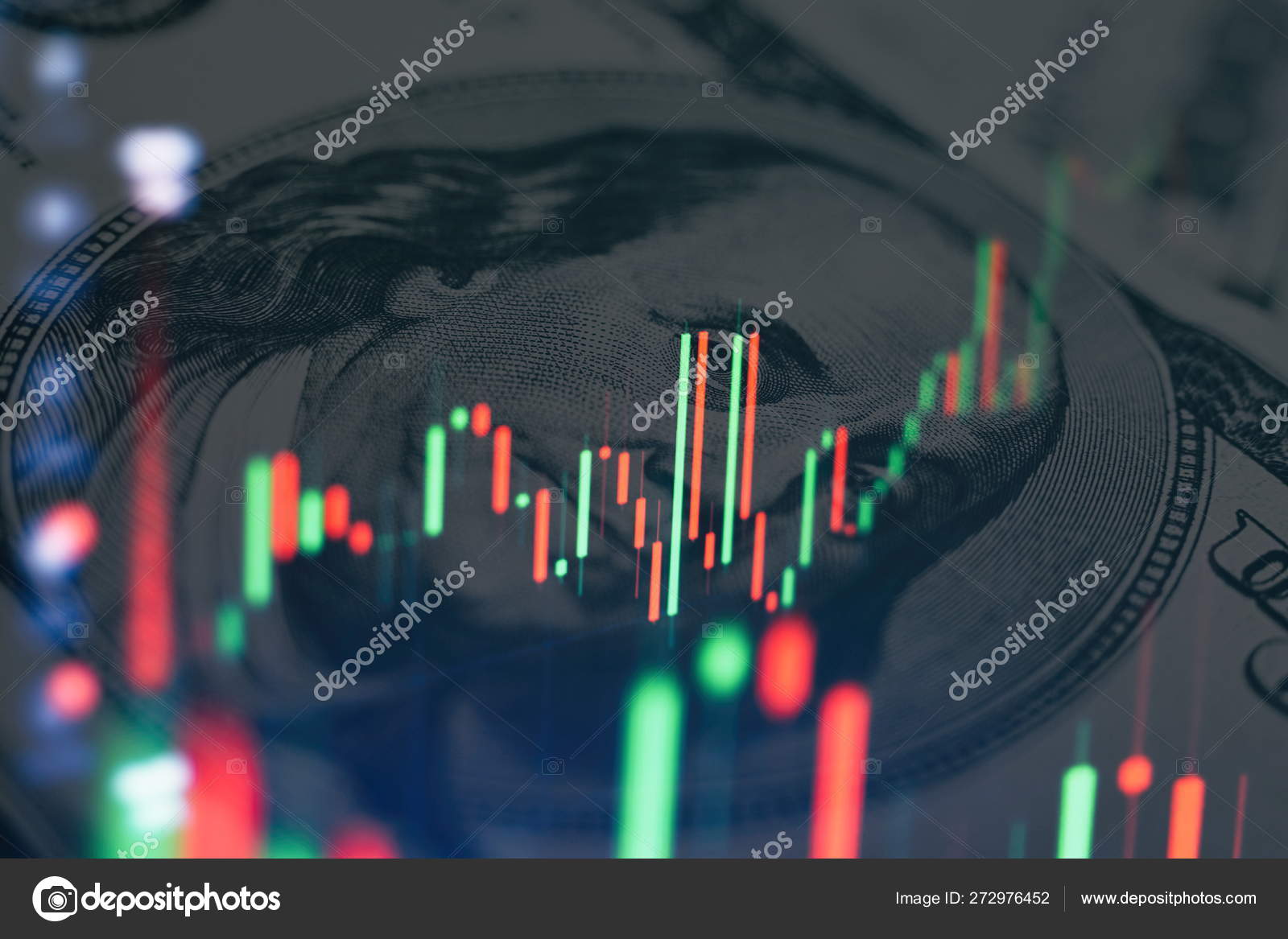 Technical Price Graph And Indicator Red And Green Candlestick Chart - 