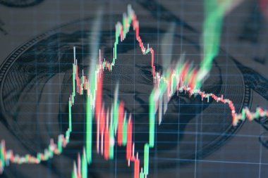 Borsa yatırım ticareti mum çubuk grafik grafik, Borsa konsept tasarımı ve arka plan.