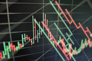 Borsa yatırım ticareti mum çubuk grafik grafik, Borsa konsept tasarımı ve arka plan.