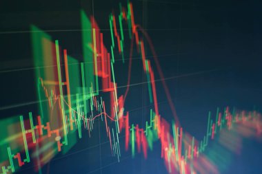 Borsa yatırım ticareti mum çubuk grafik grafik, Borsa konsept tasarımı ve arka plan.