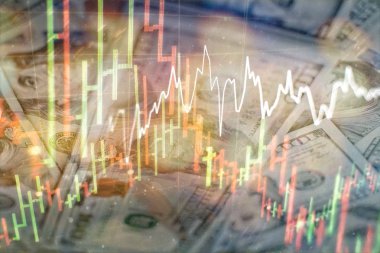Borsa yatırım ticareti mum çubuk grafik grafik, Borsa konsept tasarımı ve arka plan.