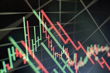 Borsa yatırım ticareti mum çubuk grafik grafik, Borsa konsept tasarımı ve arka plan.