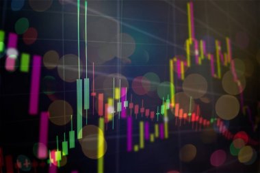 Borsa yatırım ticareti mum çubuk grafik grafik, Borsa konsept tasarımı ve arka plan.