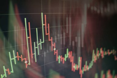 Borsa yatırım ticareti mum çubuk grafik grafik, Borsa konsept tasarımı ve arka plan.
