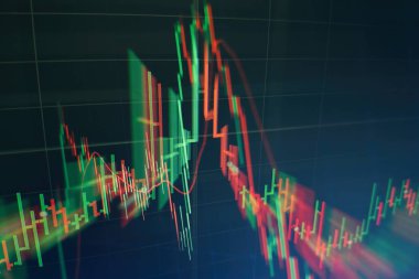 Borsa yatırım ticareti mum çubuk grafik grafik, Borsa konsept tasarımı ve arka plan.