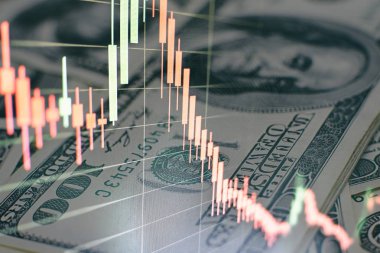 Borsa yatırım ticareti mum çubuk grafik grafik, Borsa konsept tasarımı ve arka plan.