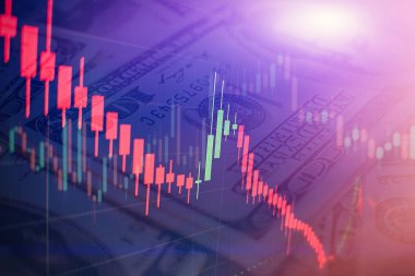 Borsa yatırım ticareti mum çubuk grafik grafik, Borsa konsept tasarımı ve arka plan.