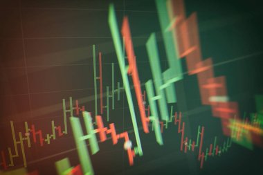 Borsa yatırım ticareti mum çubuk grafik grafik, Borsa konsept tasarımı ve arka plan.