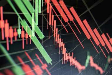 Borsa yatırım ticareti mum çubuk grafik grafik, Borsa konsept tasarımı ve arka plan.