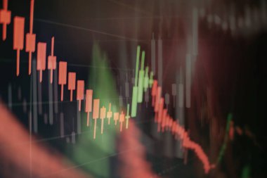 Borsa yatırım ticareti mum çubuk grafik grafik, Borsa konsept tasarımı ve arka plan.