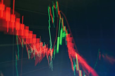 Borsa yatırım ticareti mum çubuk grafik grafik, Borsa konsept tasarımı ve arka plan.