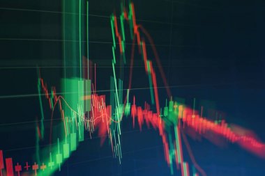 Borsa yatırım ticareti mum çubuk grafik grafik, Borsa konsept tasarımı ve arka plan.