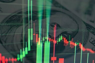 Borsa yatırım ticareti mum çubuk grafik grafik, Borsa konsept tasarımı ve arka plan.