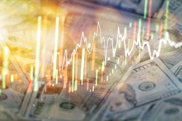 Financial data on a monitor which including of Market Analyze. Bar graphs, Diagrams, financial figures. Forex chart.