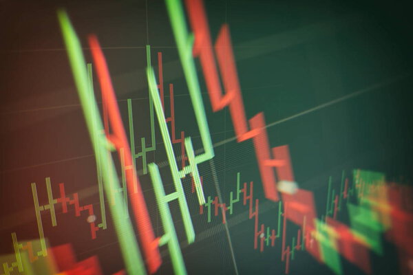 Candle stick graph chart of stock market investment trading, Stock exchange concept design and background.