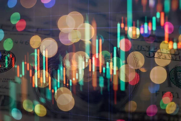 Candle stick graph chart of stock market investment trading, Stock exchange concept design and background. — Stock Photo, Image