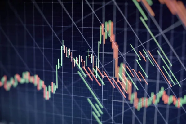 Economische grafiek met grafieken op de beurs, voor zakelijke en financiële concepten en rapportages.. — Stockfoto