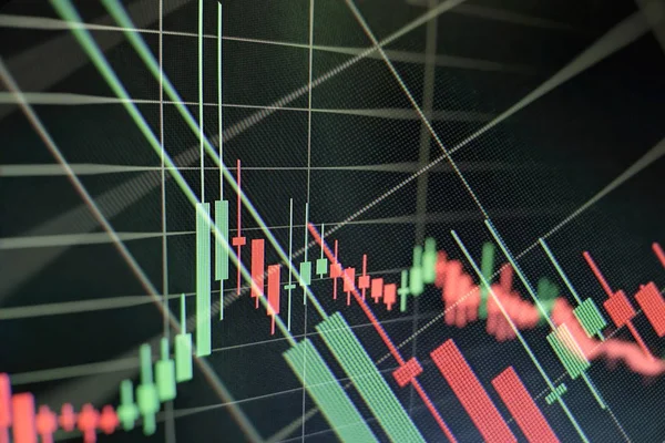 Ljusstake graf diagram över aktiemarknaden investeringar handel, Stock Exchange koncept design och bakgrund. — Stockfoto