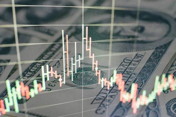 Borsa yatırım ticareti mum çubuk grafik grafik, Borsa konsept tasarımı ve arka plan.
