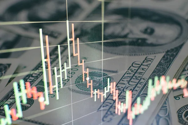 Borsa yatırım ticareti mum çubuk grafik grafik, Borsa konsept tasarımı ve arka plan.