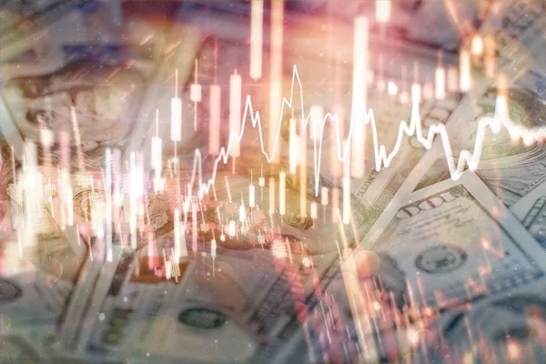 Financial data on a monitor which including of Market Analyze. Bar graphs, Diagrams, financial figures. Forex chart.