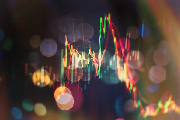 Економічний граф з діаграмами на фондовому ринку, для бізнес- та фінансових концепцій та звітів. Абстрактний синій фон . — стокове фото