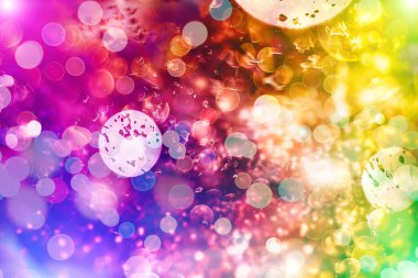 Mor ve sarı soyut arka plan .bokeh bulanık güzel parlak ışıklar Noel