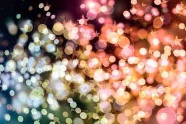 Doğal bokeh ve parlak altın ışıklarla şenlikli arka plan.