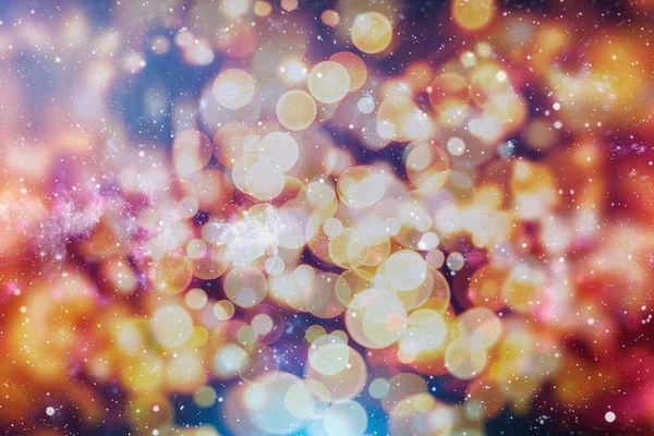 보라색과 노란색 추상배경.보케흐흐린 아름다운 반짝이는 빛 크리스마스 — 스톡 사진