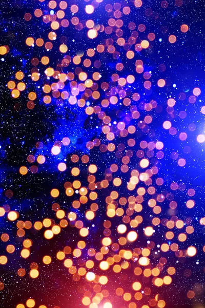 Purple and yellow abstract background .bokeh blurred beautiful shiny lights Christmas — Stock Photo, Image