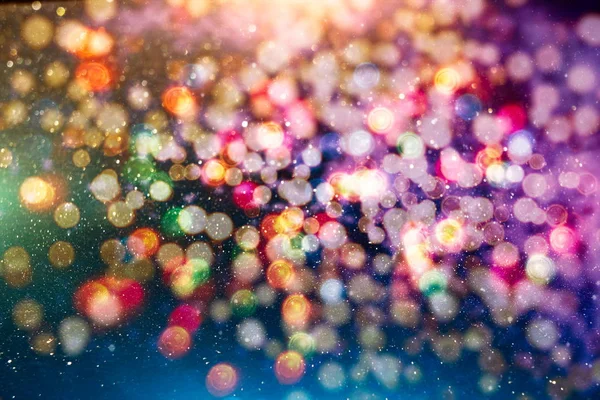 Abstrakt Festlig bakgrund. Glitter vintage lights bakgrund med ljus defocused. Jul och nyår fest bokeh bakgrund med copyspace. — Stockfoto